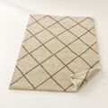 Tapis Vaugirard en laine tissée main, motif berbère écru et brun — Maison Mansarde