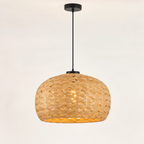 Suspension Oberkampf en rotin naturel tressé main Ø 50 cm — Maison Mansarde