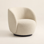 Fauteuil Montmartre pivotant en bouclette écru — Maison Mansarde