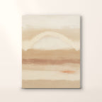 Tableau Beaubourg sur toile tendue sans cadre, abstrait crème, sable et terracotta